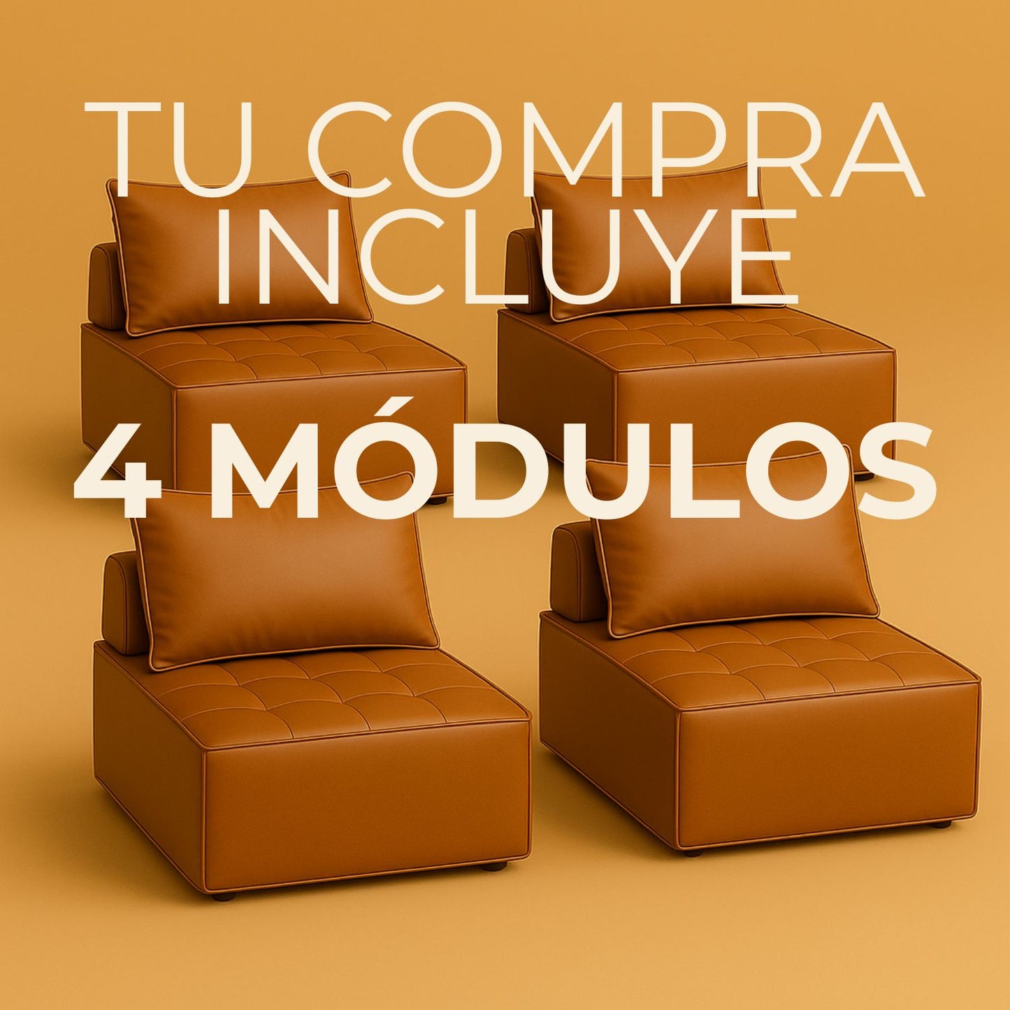 Sala Pop Leather Modular (4 módulos)