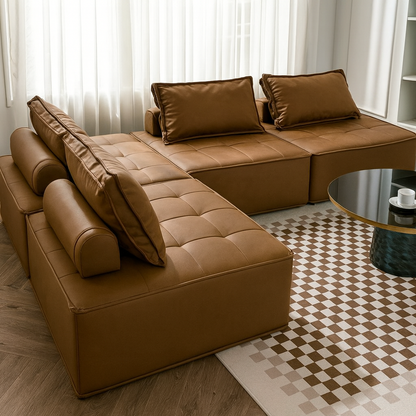Sala Pop Leather Modular (4 módulos)